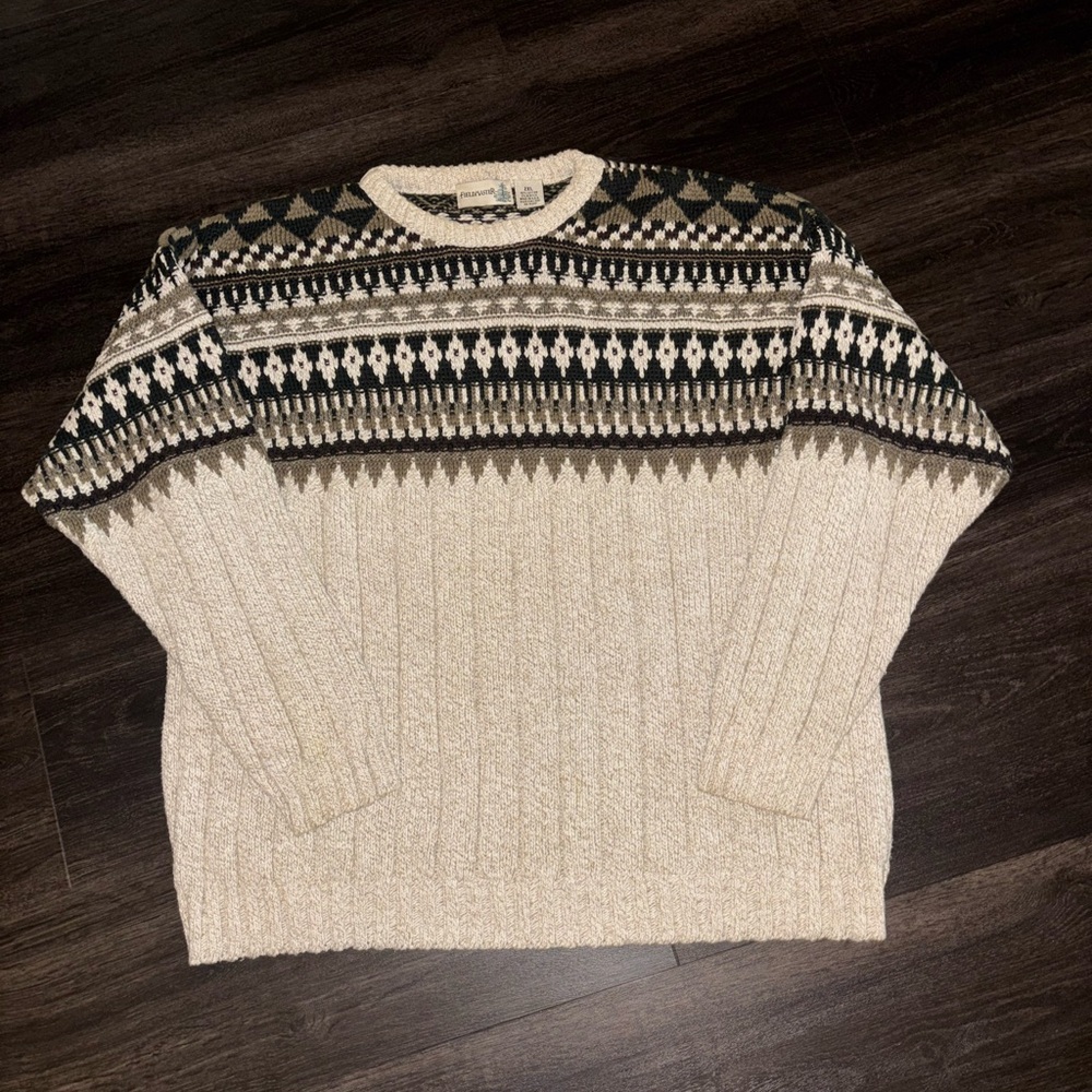 Vintage Y2K Fieldmaster Cream Cotton Sweater Size XXL